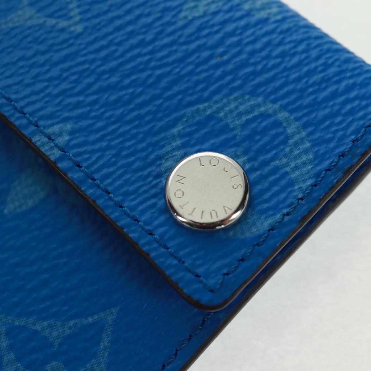 LOUIS VUITTON Monogram Pockets On Strap Card Case Blue M83154 LV Auth 160962M