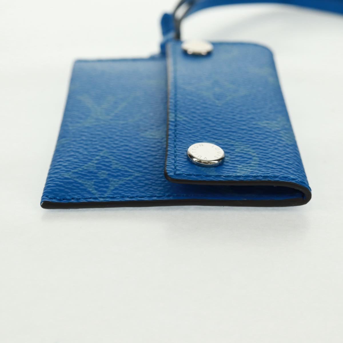 LOUIS VUITTON Monogram Pockets On Strap Card Case Blue M83154 LV Auth 160962M