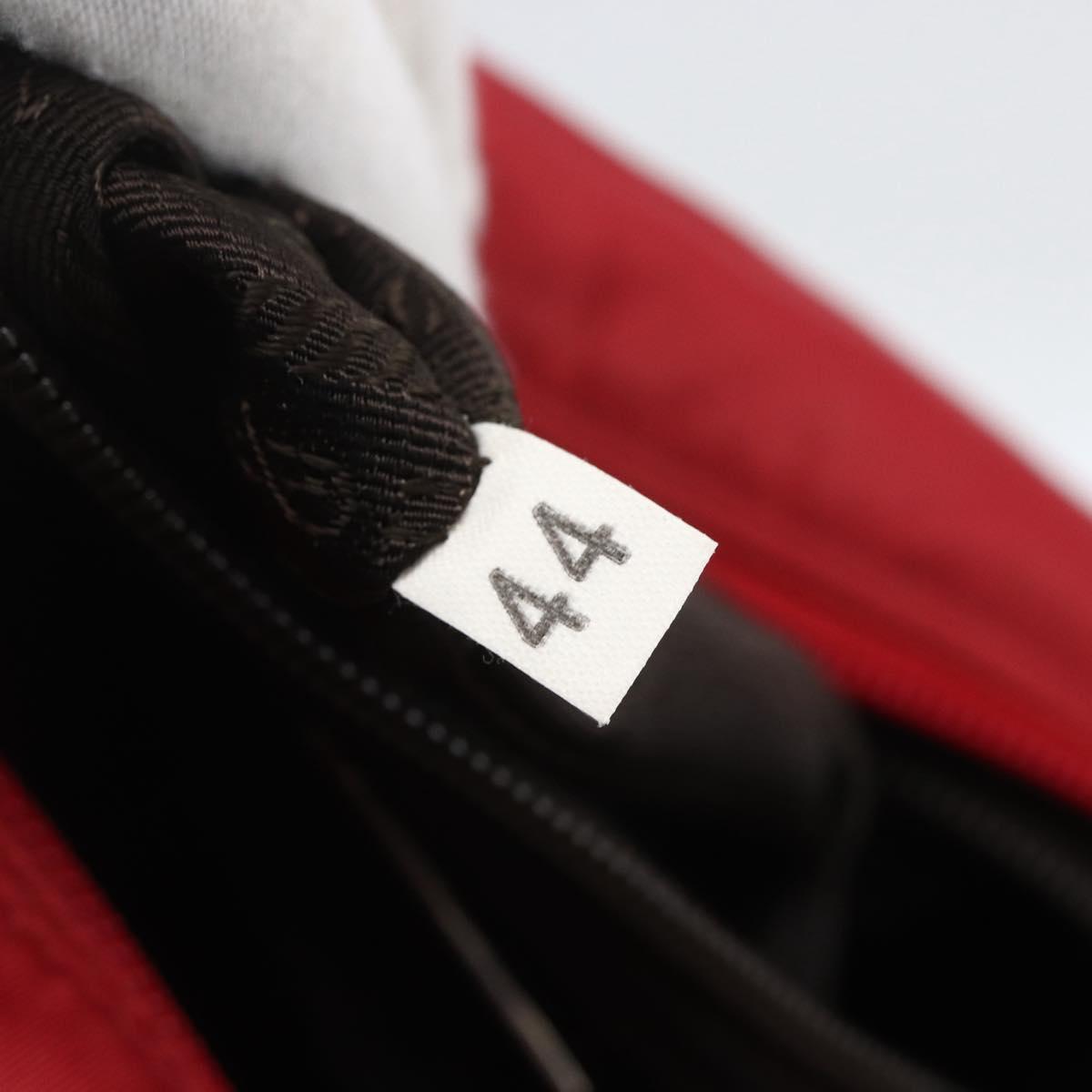 PRADA Shoulder Bag Nylon Red Silver Auth 160963
