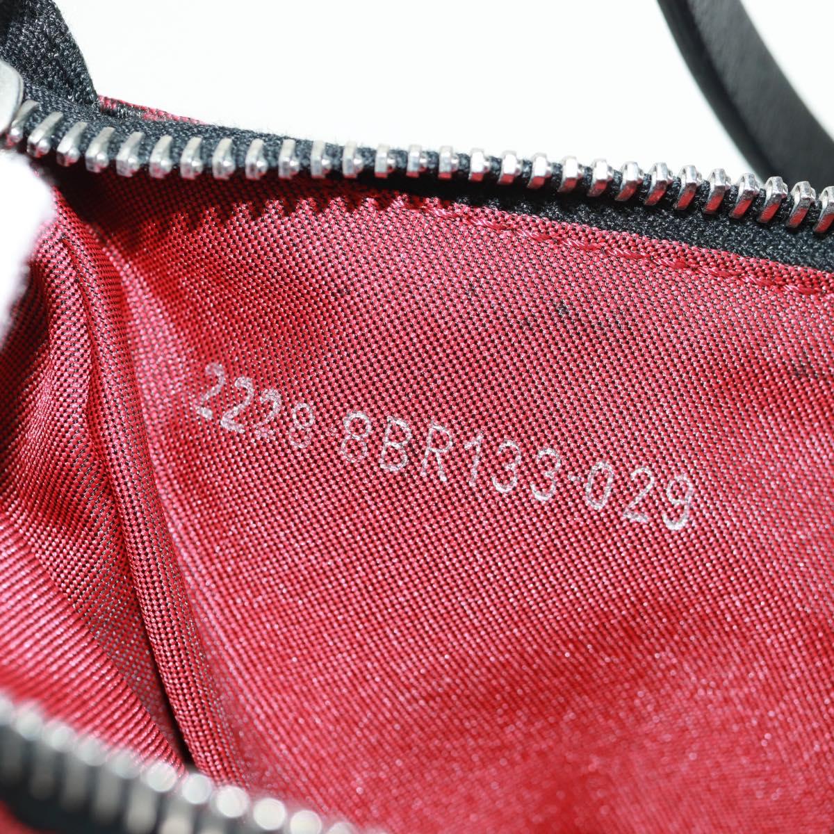 FENDI Zucchino Canvas Shoulder Bag Red Silver Auth 160964V