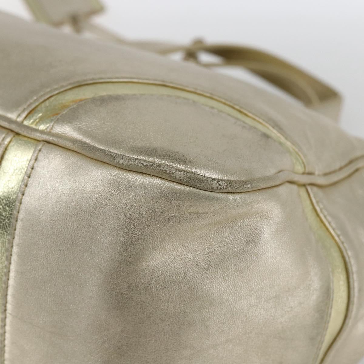 LOEWE Mini Boston Bag Leather Gold Auth 160969
