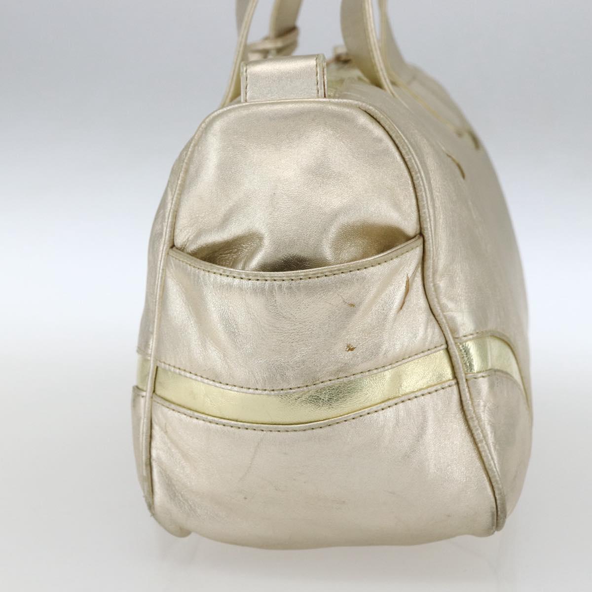 LOEWE Mini Boston Bag Leather Gold Auth 160969