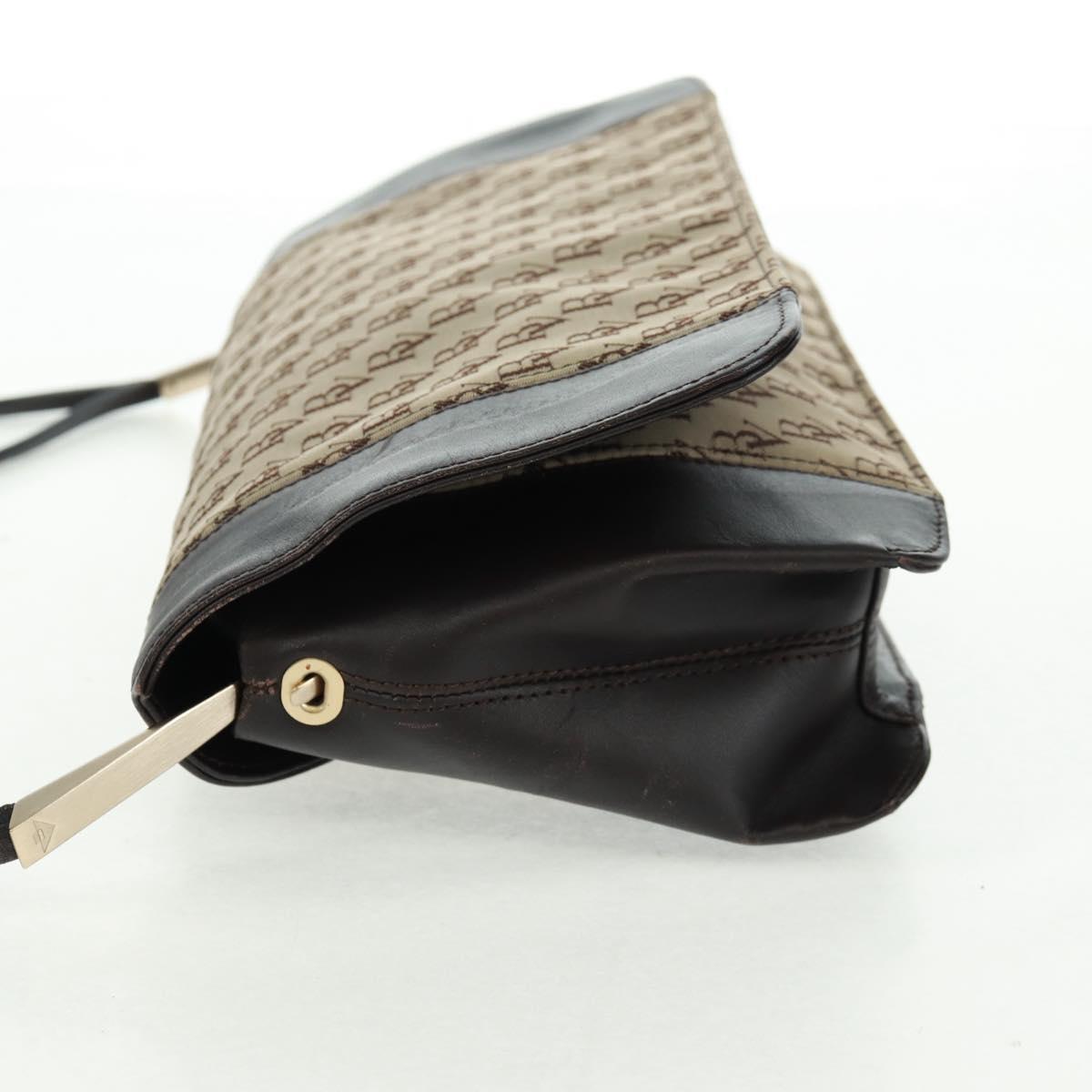 BOTTEGA VENETA Shoulder Bag Canvas Beige Gold Auth 160980