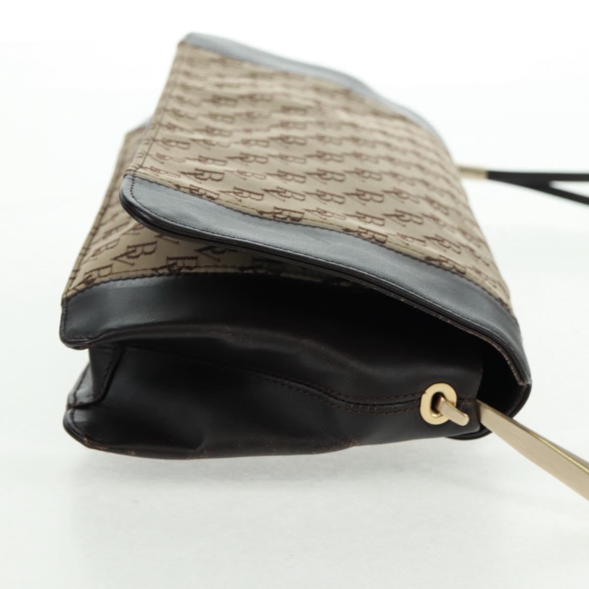 BOTTEGA VENETA Shoulder Bag Canvas Beige Gold Auth 160980