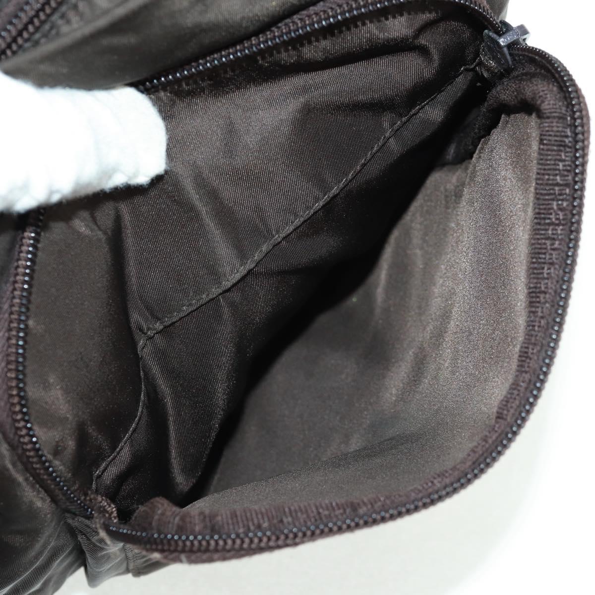 PRADA Shoulder Bag Nylon Khaki Silver Auth 160992
