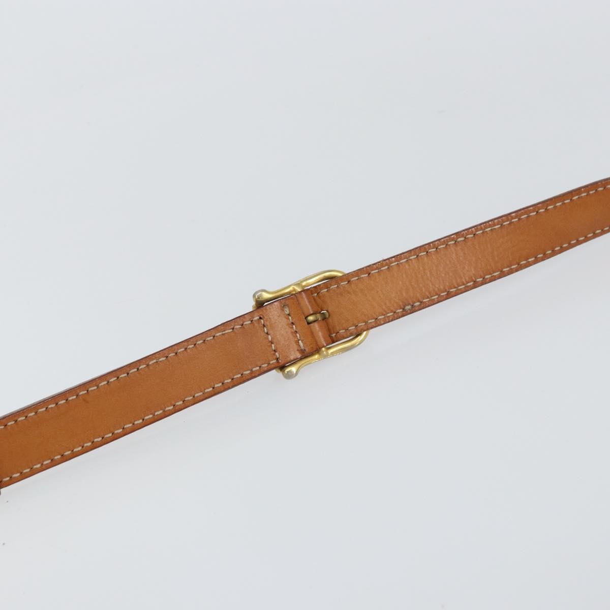 CELINE Macadam Canvas Circle Shoulder Bag PVC Leather Brown Gold Auth 161000