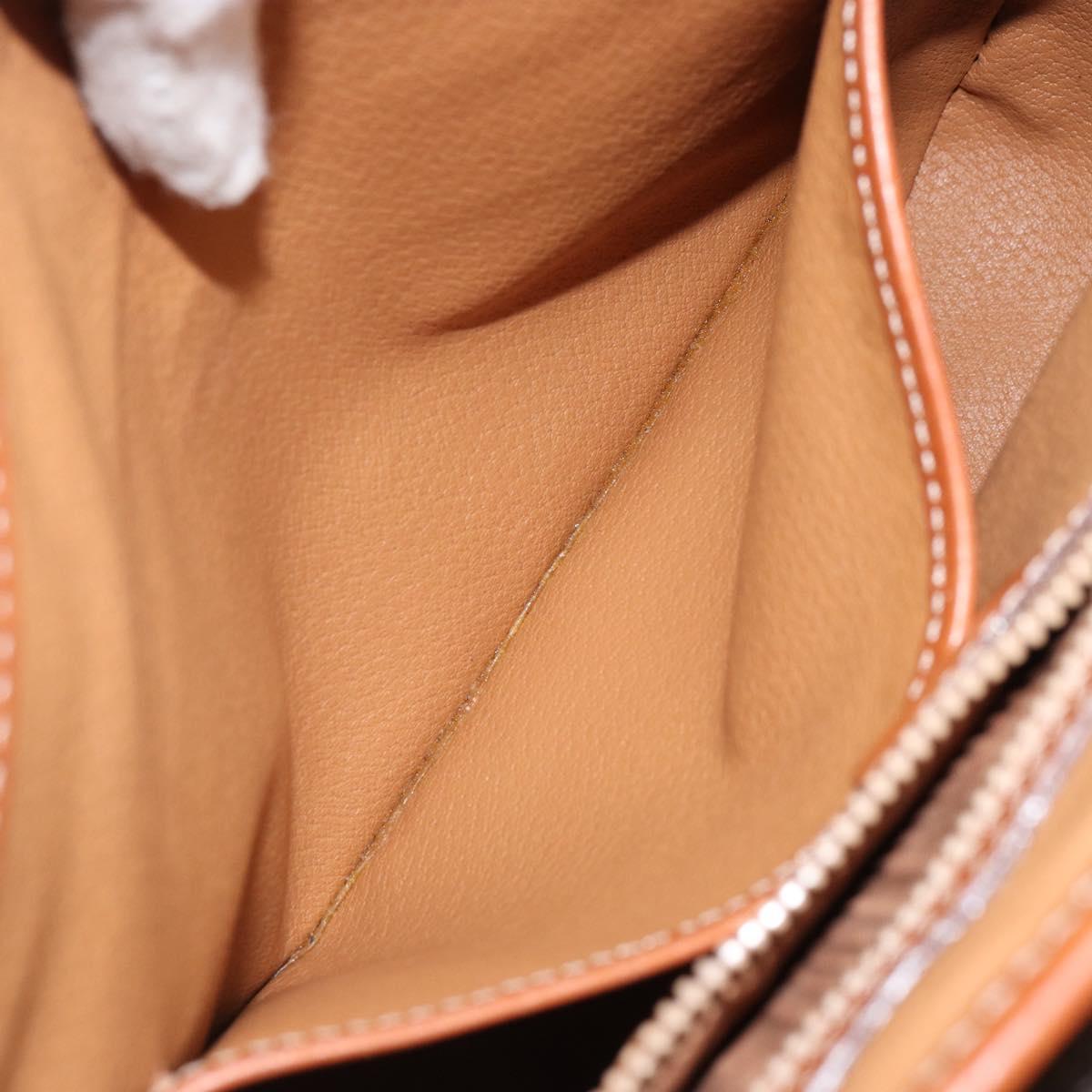 CELINE Macadam Canvas Hand Bag PVC Leather 2way Brown Gold Auth 161001