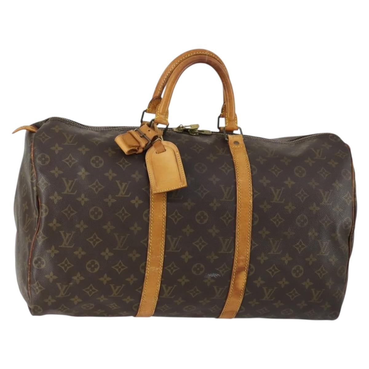 LOUIS VUITTON Monogram Keepall 50 Boston Bag M41426 LV Auth 161021