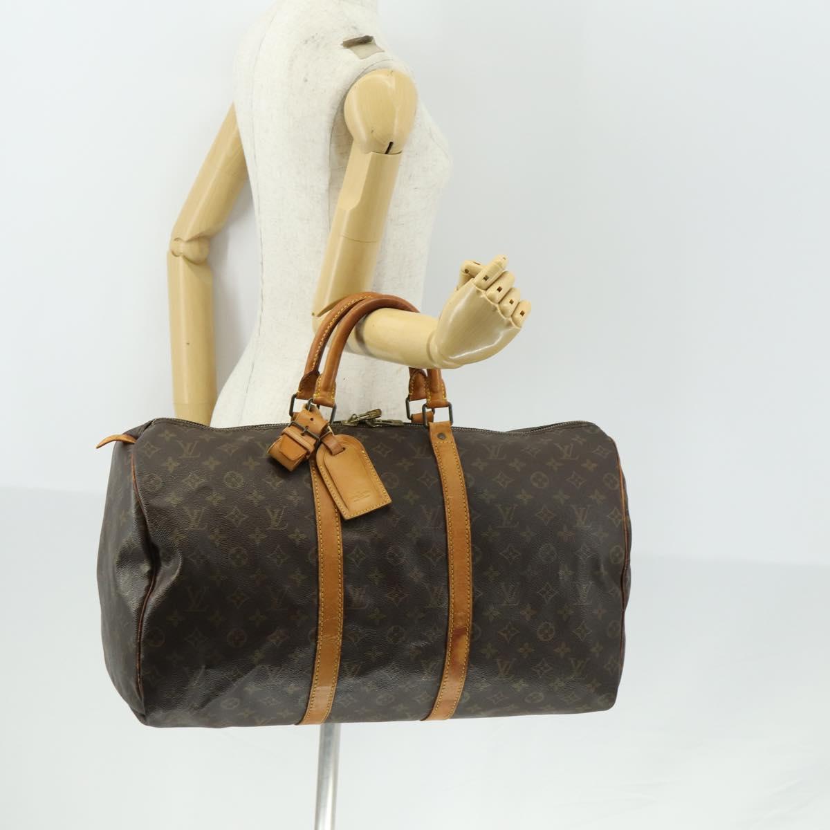 LOUIS VUITTON Monogram Keepall 50 Boston Bag M41426 LV Auth 161021