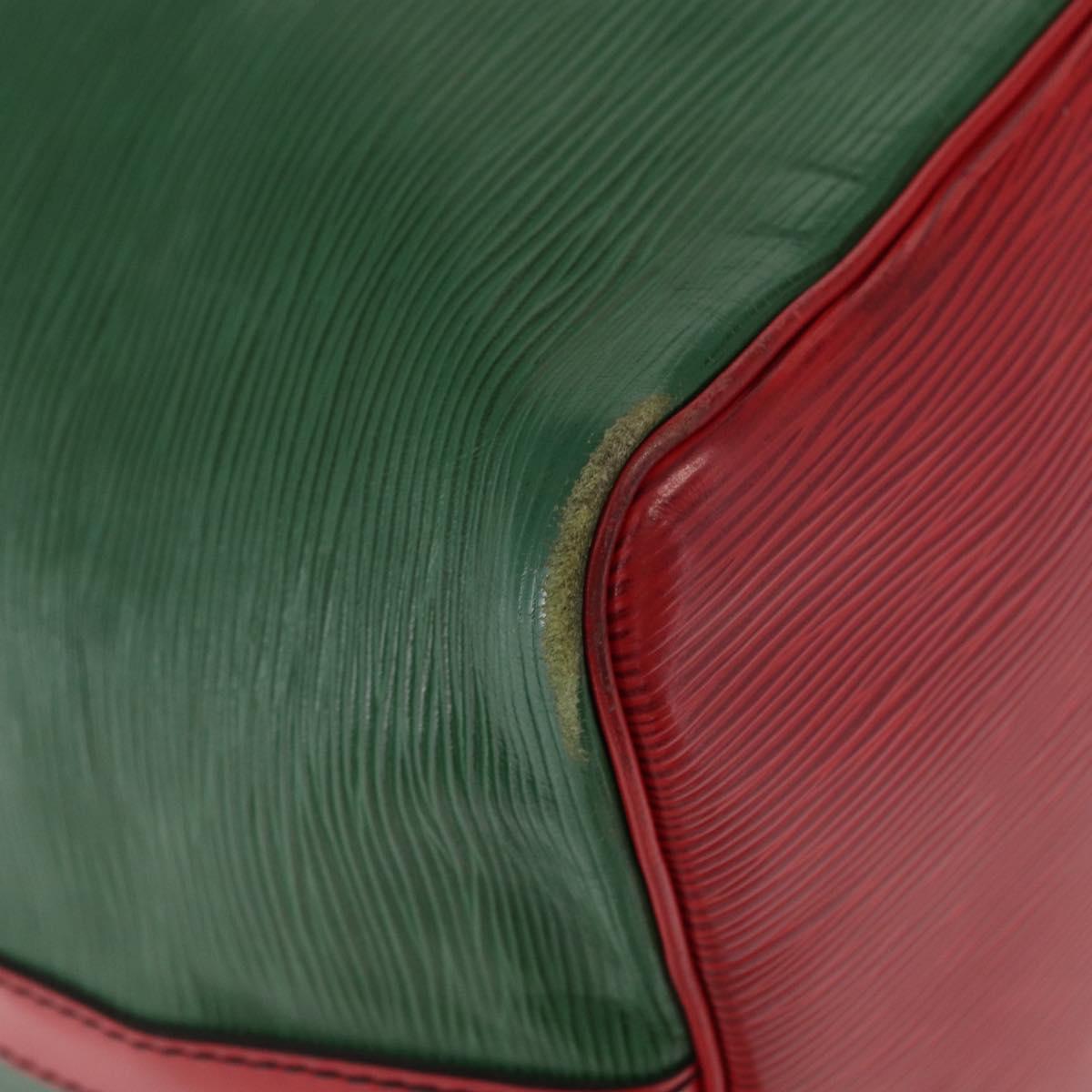 LOUIS VUITTON Epi Petit Noe Shoulder Bag Bicolor Green Red M44147 LV Auth 161040