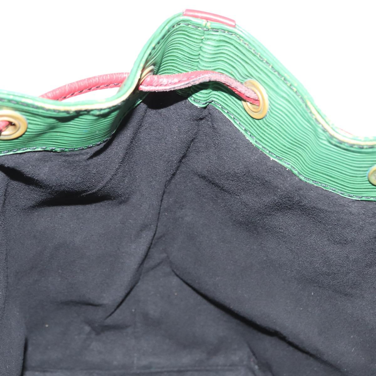 LOUIS VUITTON Epi Petit Noe Shoulder Bag Bicolor Green Red M44147 LV Auth 161040