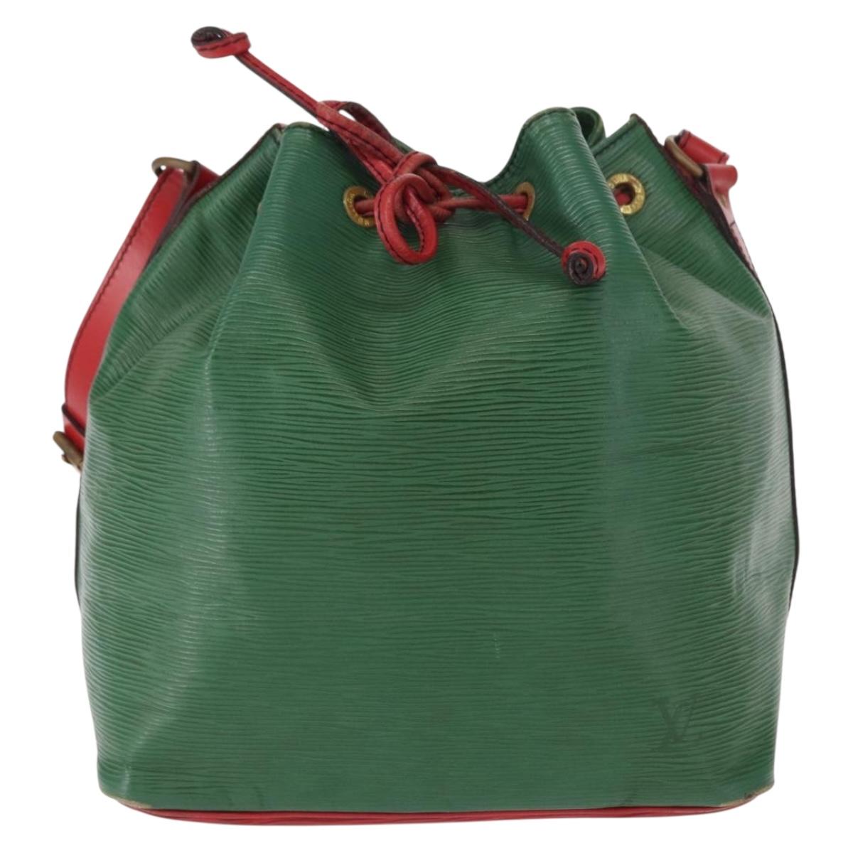 LOUIS VUITTON Epi Petit Noe Shoulder Bag Bicolor Green Red M44147 LV Auth 161040