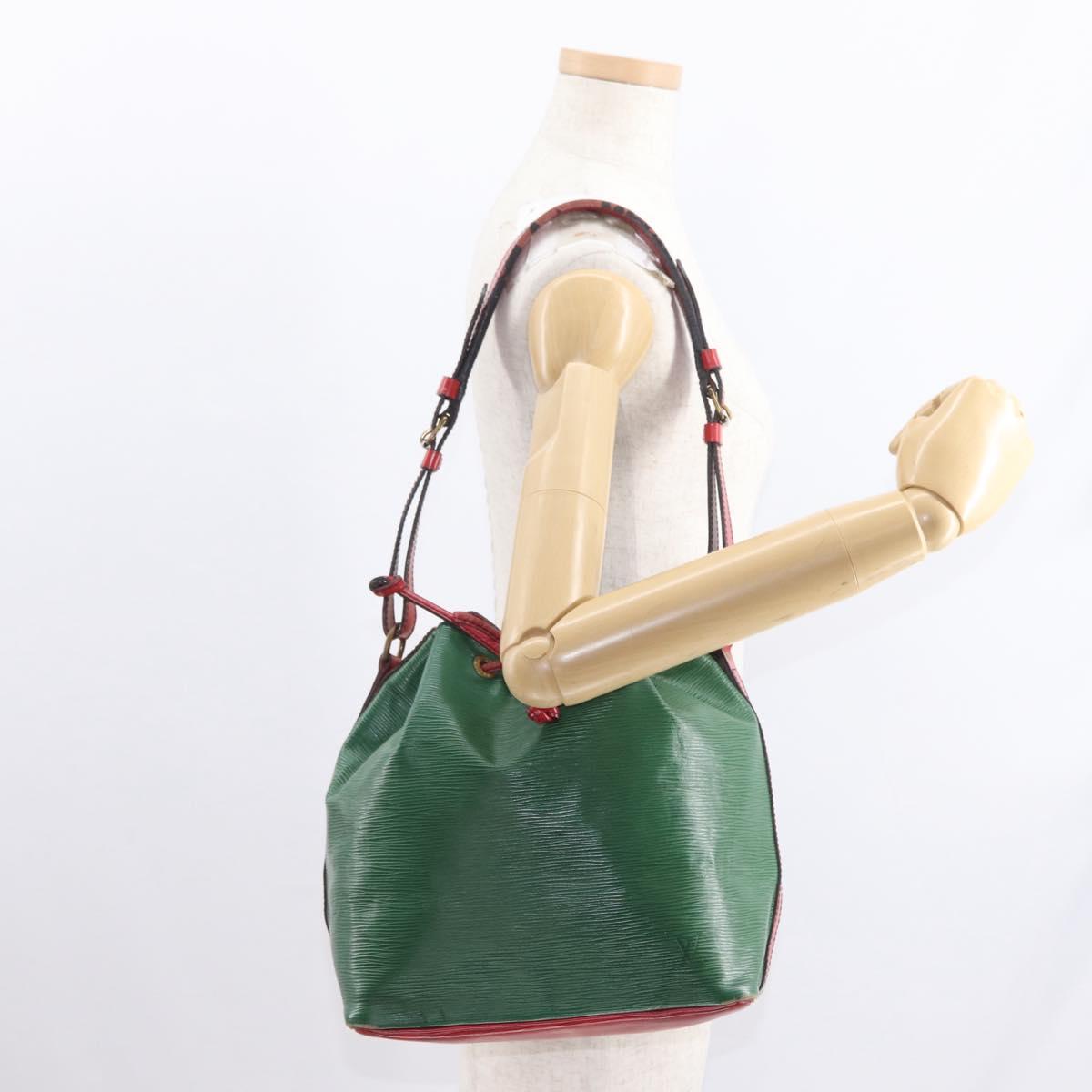 LOUIS VUITTON Epi Petit Noe Shoulder Bag Bicolor Green Red M44147 LV Auth 161040