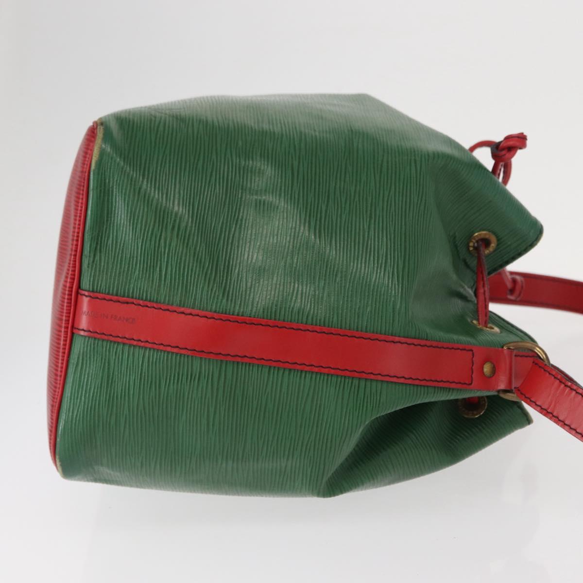 LOUIS VUITTON Epi Petit Noe Shoulder Bag Bicolor Green Red M44147 LV Auth 161040