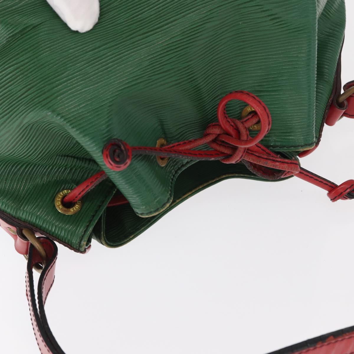 LOUIS VUITTON Epi Petit Noe Shoulder Bag Bicolor Green Red M44147 LV Auth 161040