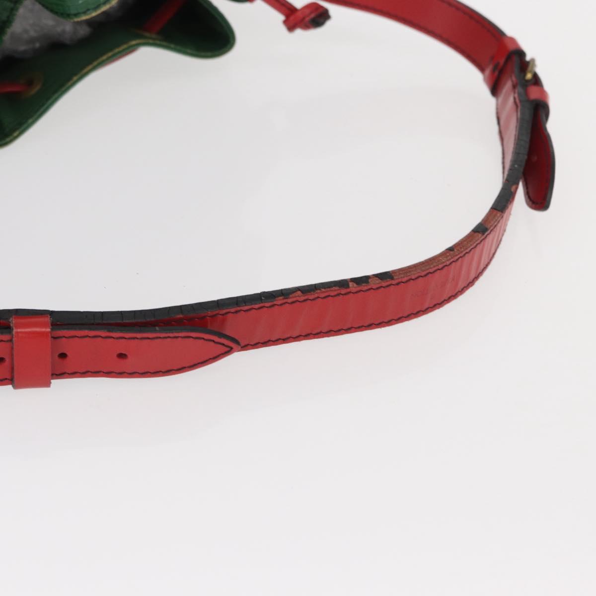 LOUIS VUITTON Epi Petit Noe Shoulder Bag Bicolor Green Red M44147 LV Auth 161040