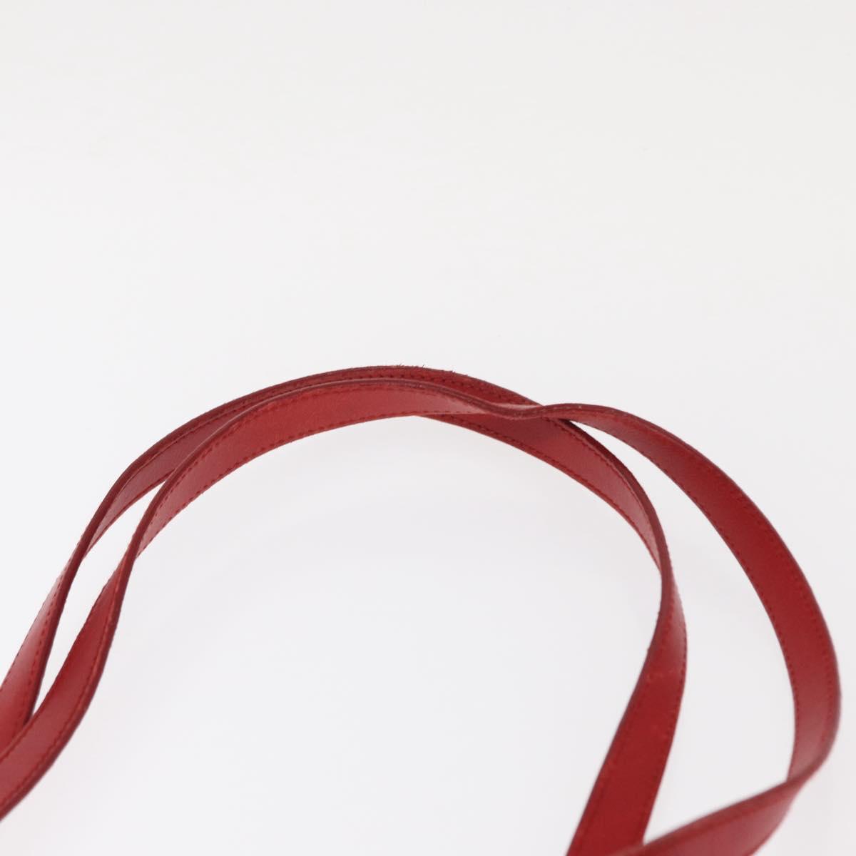 Salvatore Ferragamo Gancini Hand Bag Nylon Red Gold Auth 161041