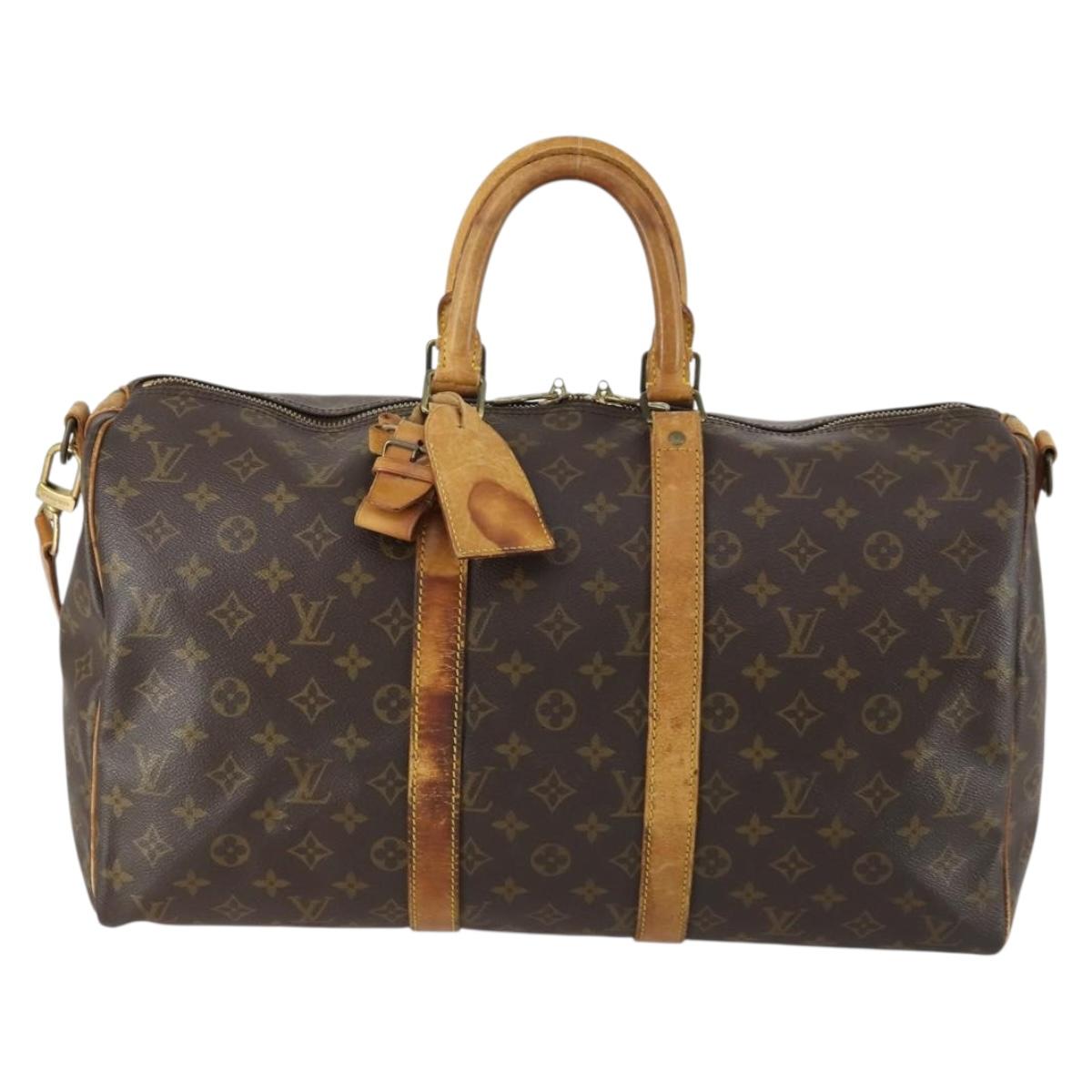 LOUIS VUITTON Monogram Keepall Bandouliere 45 Boston Bag M41418 LV Auth 161042