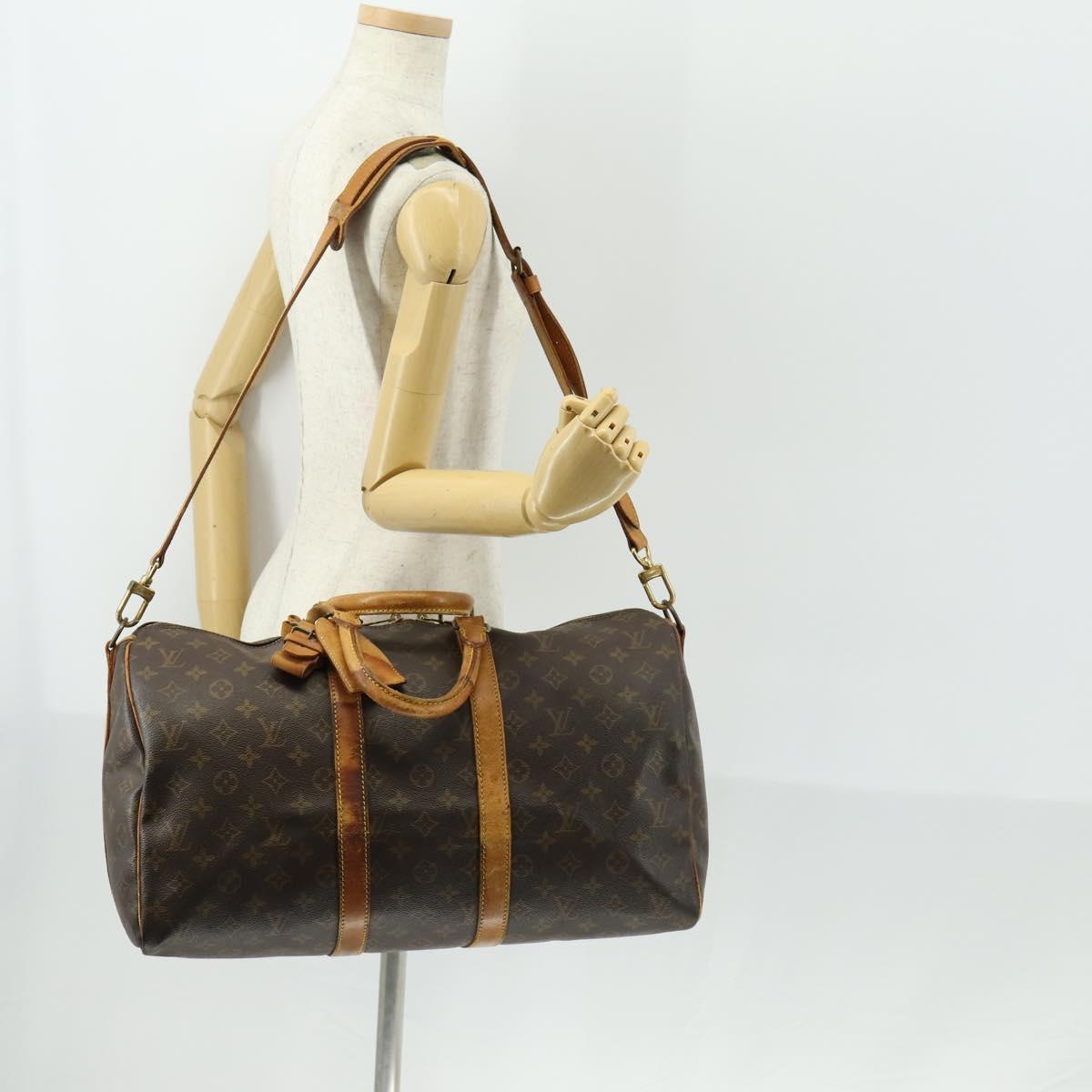 LOUIS VUITTON Monogram Keepall Bandouliere 45 Boston Bag M41418 LV Auth 161042