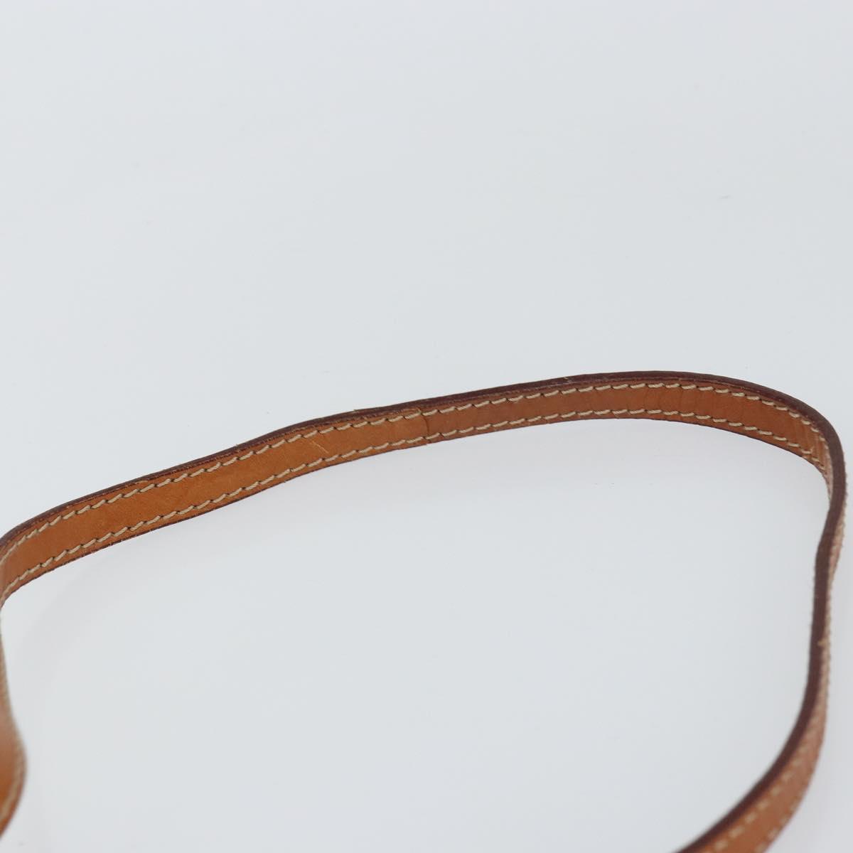 CELINE Macadam Canvas Circle Shoulder Bag PVC Leather Brown Gold Auth 161048