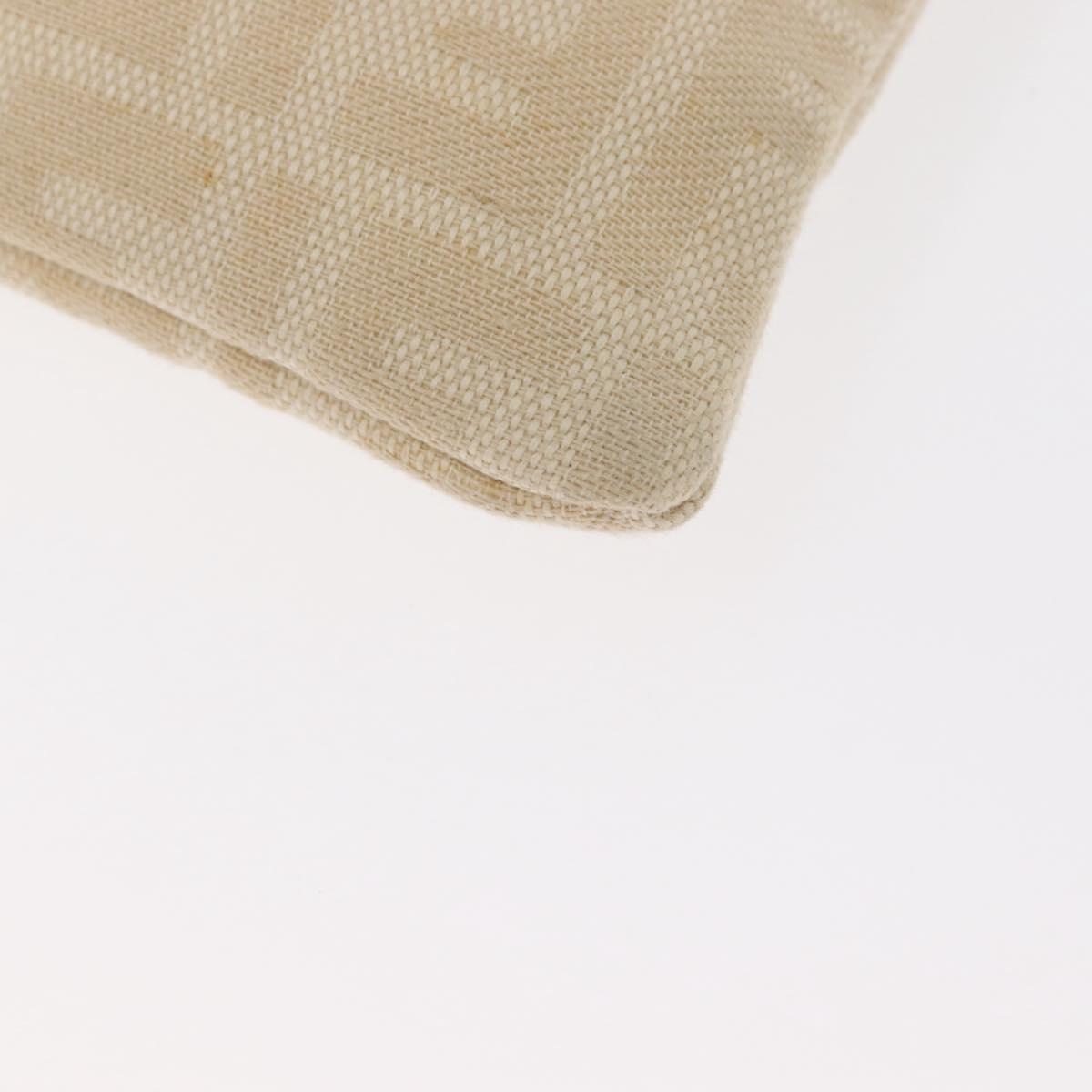 FENDI Zucca Canvas Hand Bag Beige Silver Auth 161056