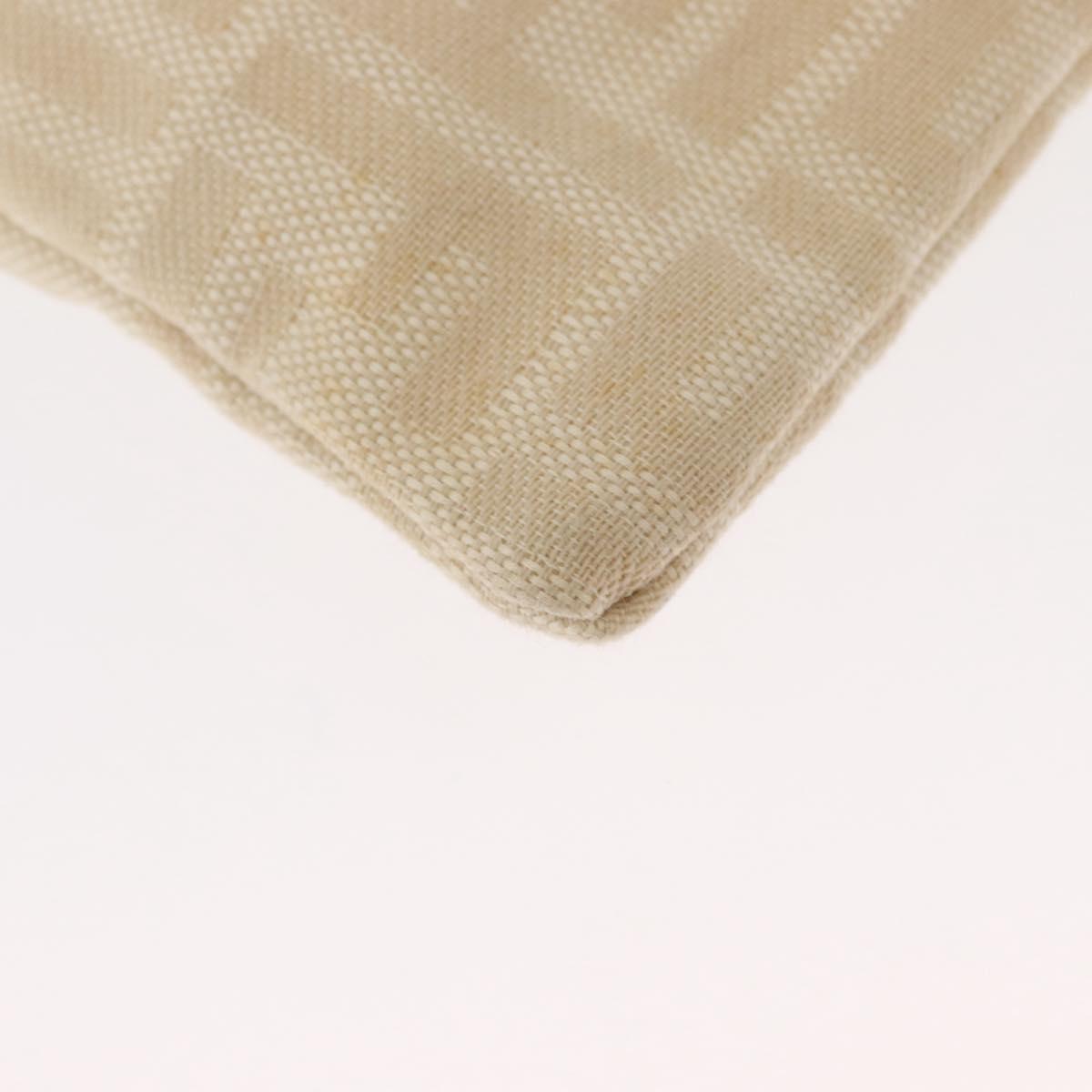 FENDI Zucca Canvas Hand Bag Beige Silver Auth 161056