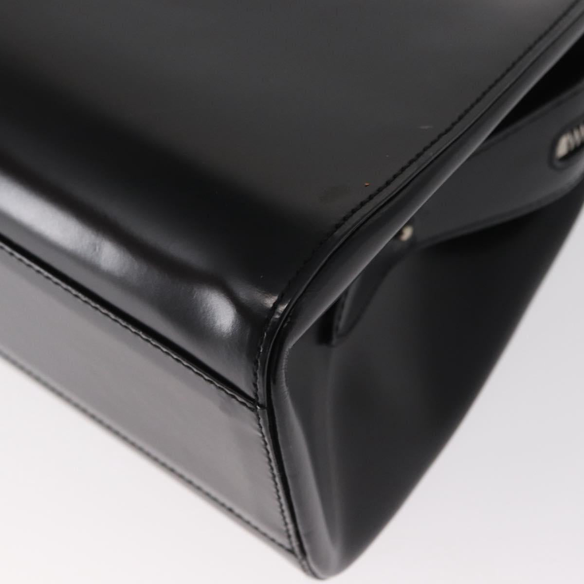 BALLY Hand Bag Leather Black Silver Auth 161058