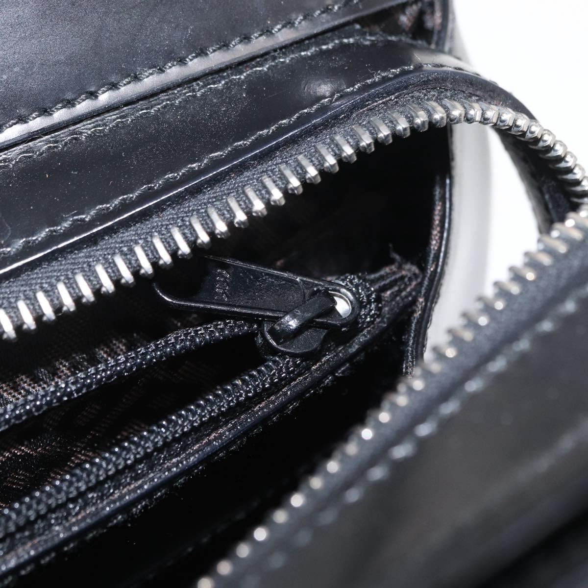 BALLY Hand Bag Leather Black Silver Auth 161058