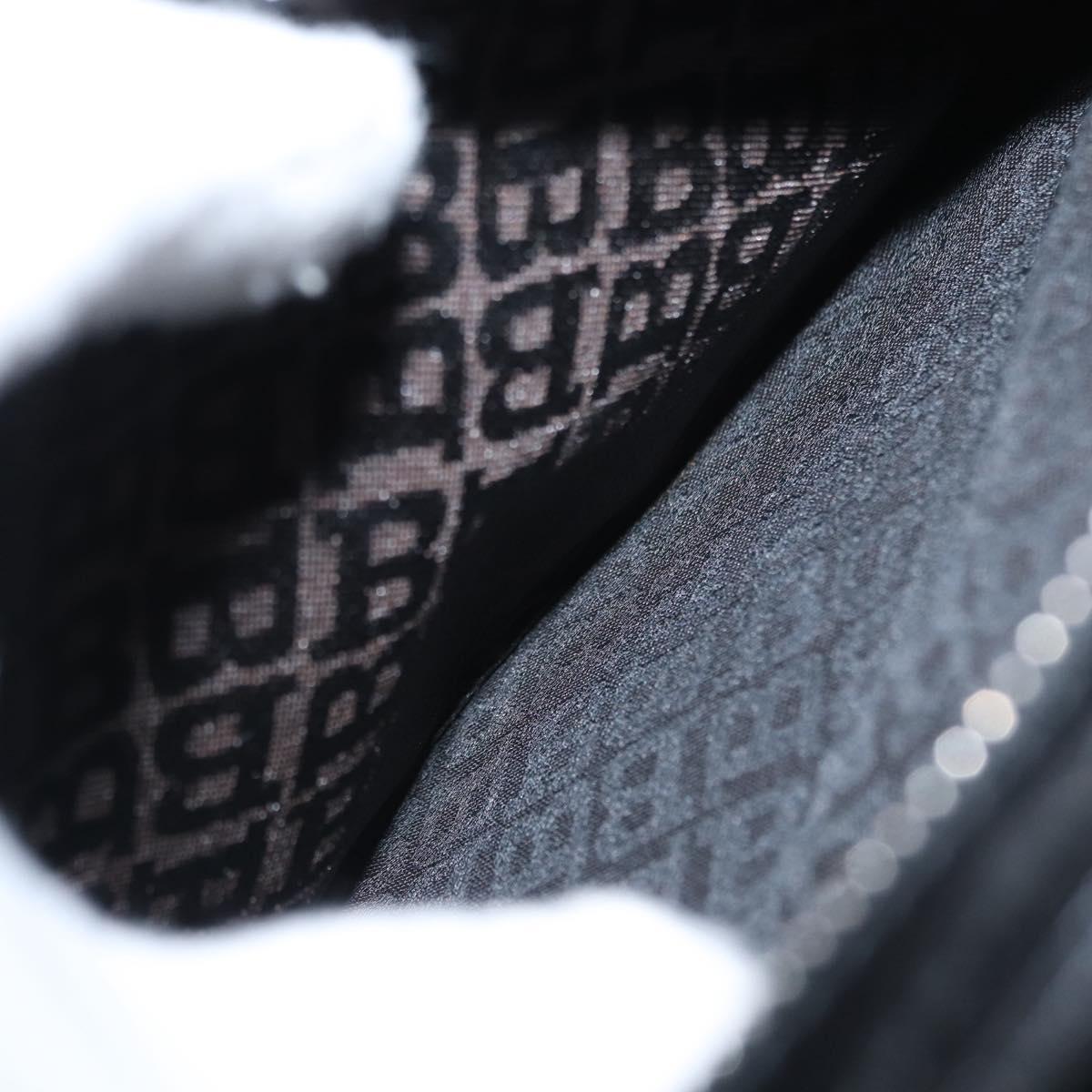BALLY Hand Bag Leather Black Silver Auth 161058