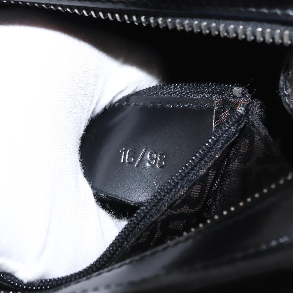 BALLY Hand Bag Leather Black Silver Auth 161058