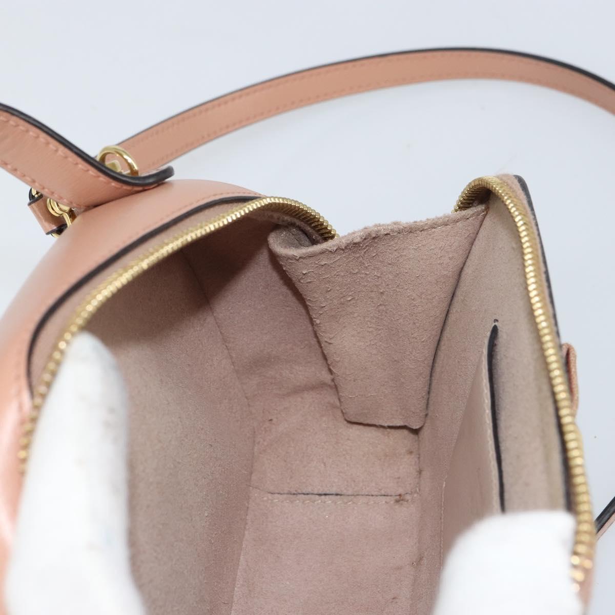 Salvatore Ferragamo Vala Hand Bag Leather 2way Pink Gold Auth 161059