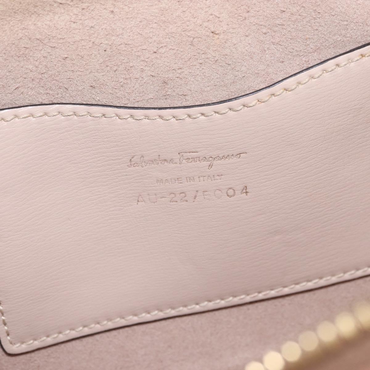 Salvatore Ferragamo Vala Hand Bag Leather 2way Pink Gold Auth 161059