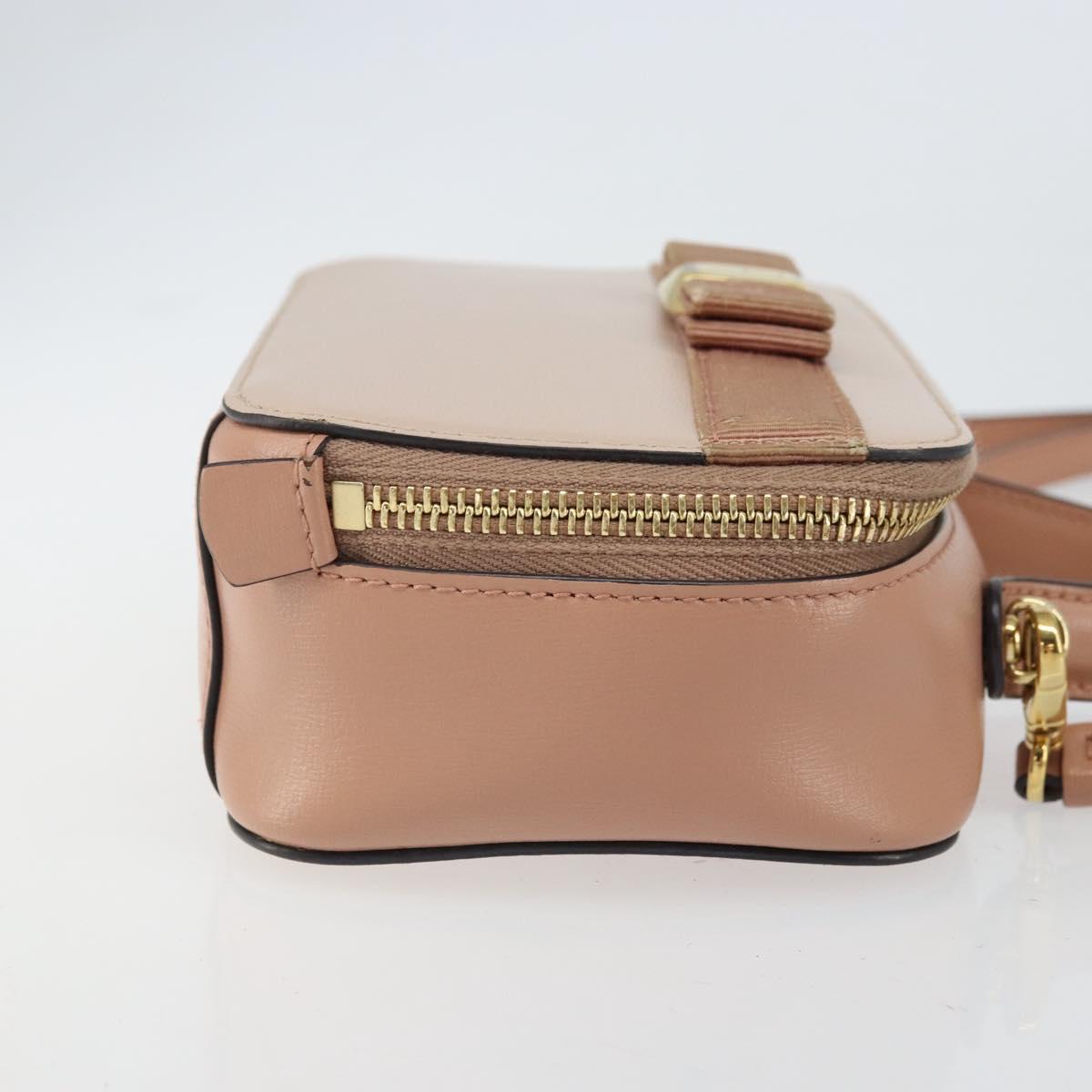 Salvatore Ferragamo Vala Hand Bag Leather 2way Pink Gold Auth 161059