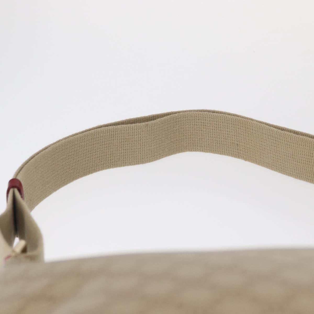 CELINE Macadam Canvas Shoulder Bag PVC Beige Gold Auth 161067