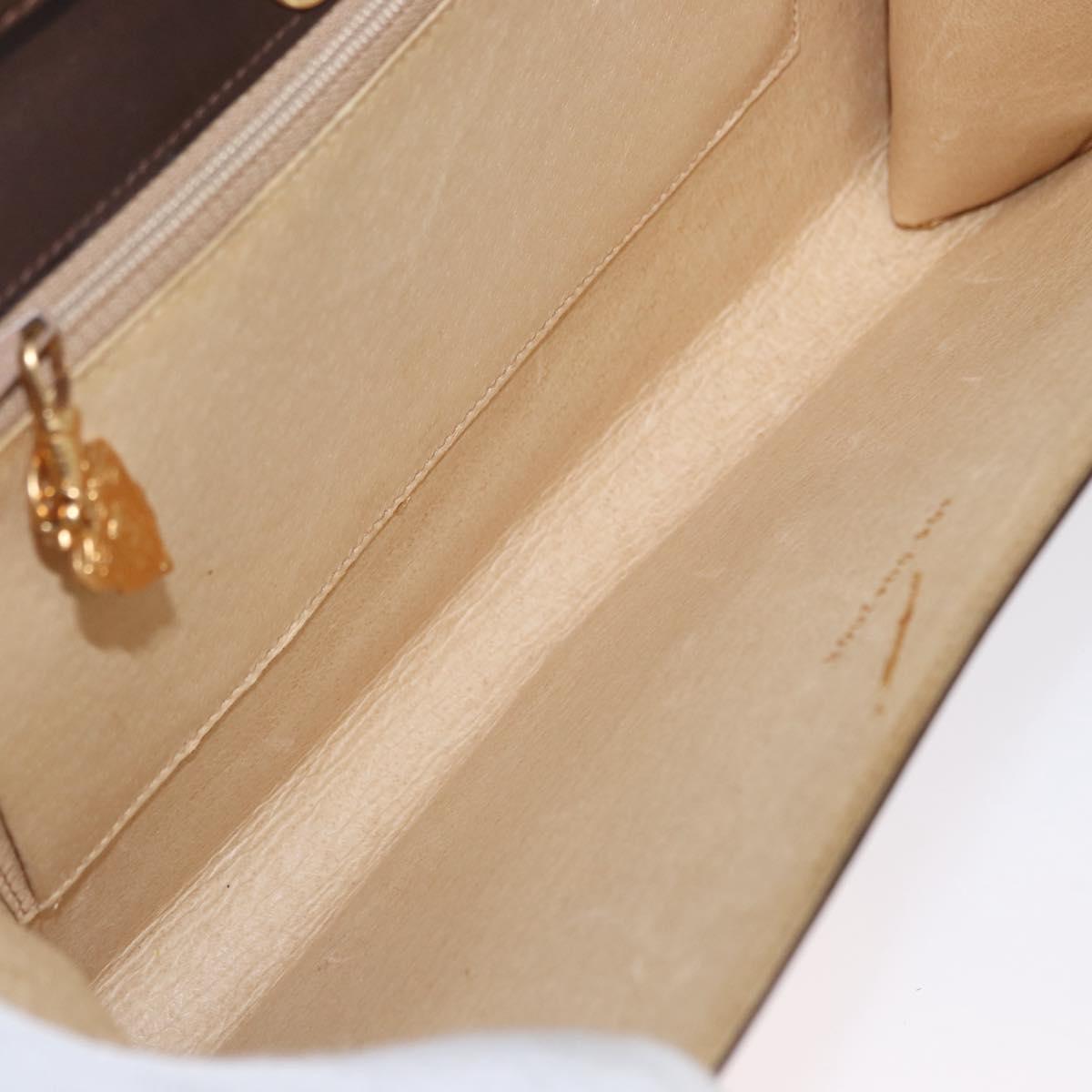 GUCCI Shoulder Bag Leather Dark Brown Gold 406 004 2008 Auth 161069