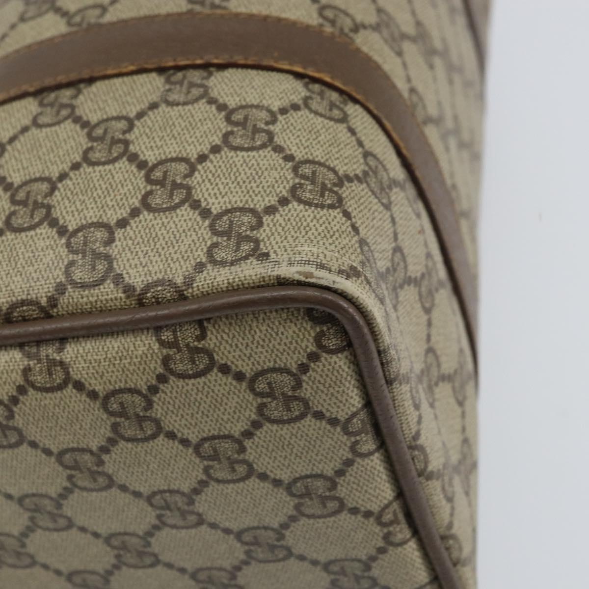 GUCCI GG Supreme Web Sherry Line Boston Bag PVC Beige Gold 40 02 006 Auth 161096