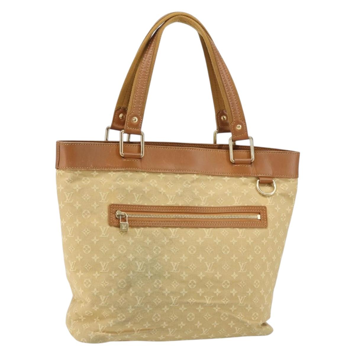 LOUIS VUITTON Monogram Mini Lucille GM Tote Bag Beige M92683 LV Auth 161105