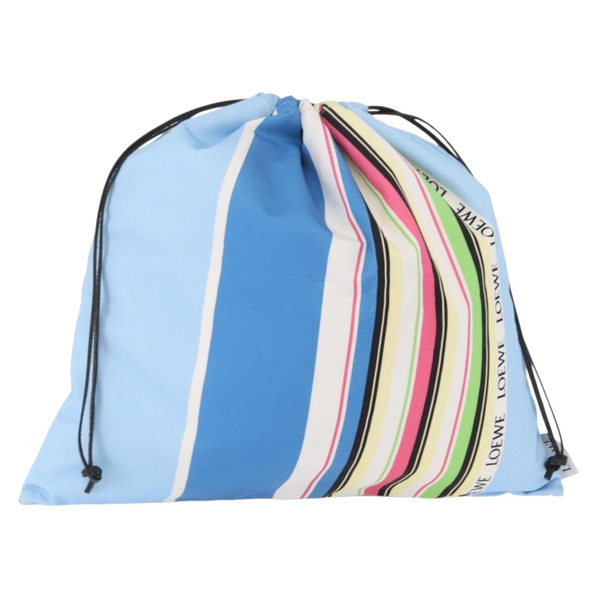 LOEWE Drawstring Bag Canvas Blue Auth 161106