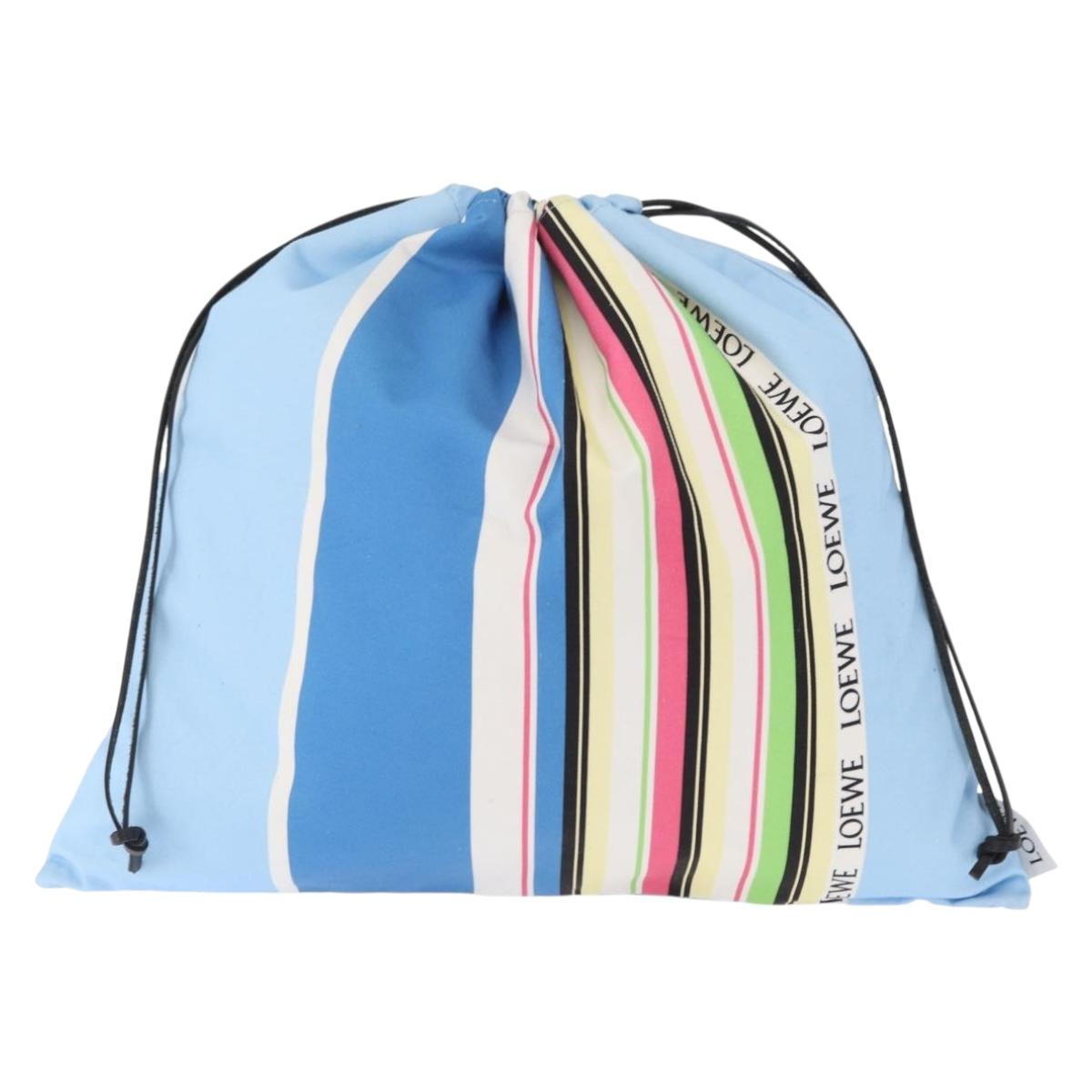 LOEWE Drawstring Bag Canvas Blue Auth 161106