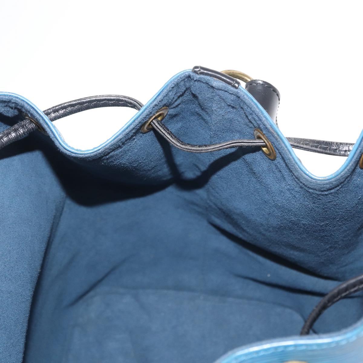 LOUIS VUITTON Epi Petit Noe Shoulder Bag Bicolor Black Blue M44152 Auth 161112