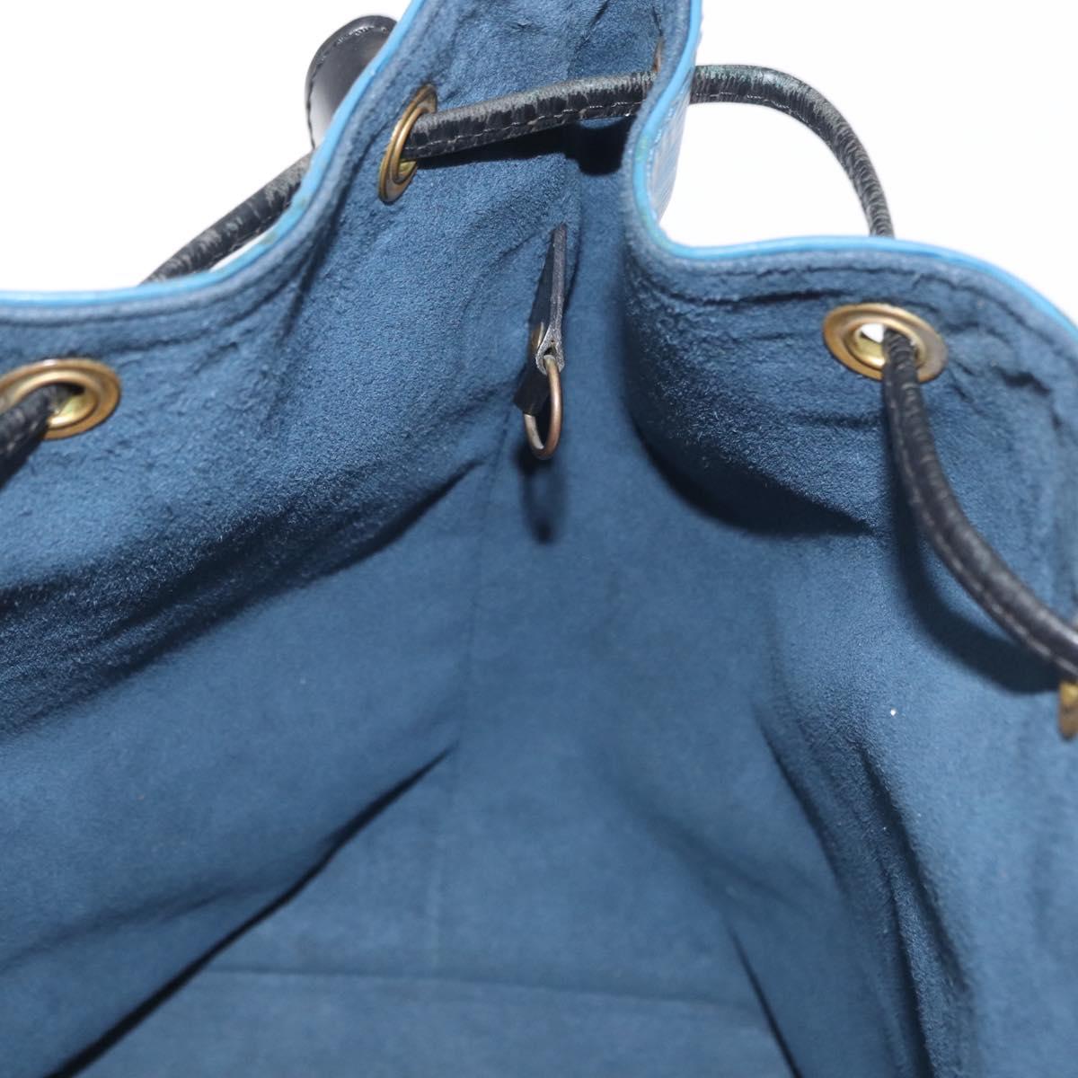 LOUIS VUITTON Epi Petit Noe Shoulder Bag Bicolor Black Blue M44152 Auth 161112
