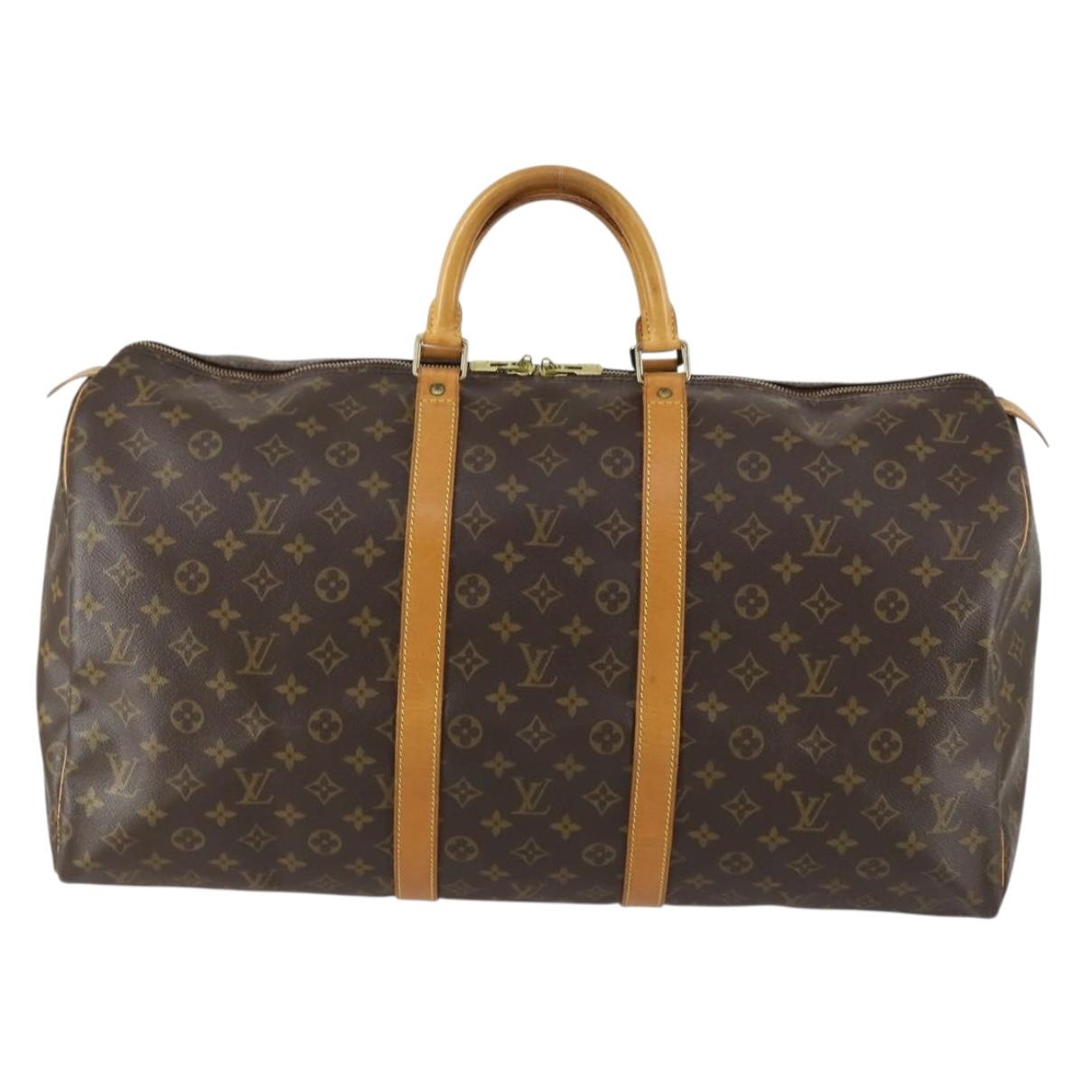 LOUIS VUITTON Monogram Keepall 55 Boston Bag M41424 LV Auth 161113