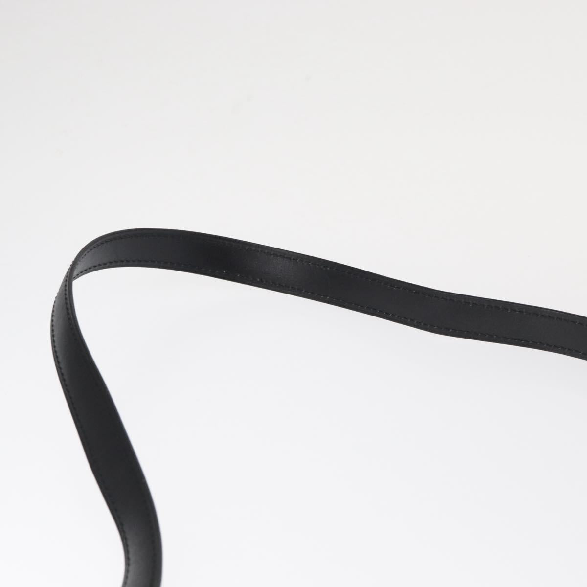 CELINE Circle Shoulder Bag Leather Black Gold Auth 161116