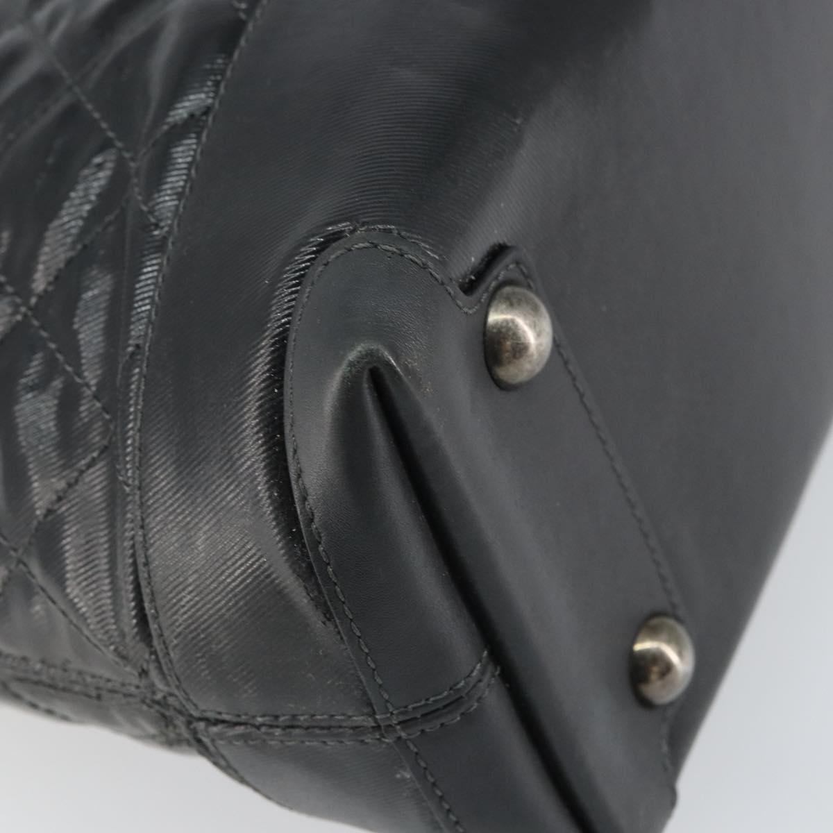 CHANEL Matelasse Tote Bag PVC Canvas Black CC Auth 161119