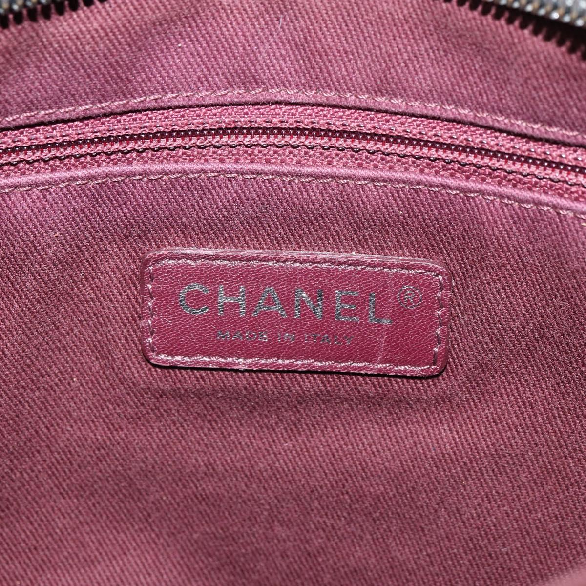 CHANEL Matelasse Tote Bag PVC Canvas Black CC Auth 161119