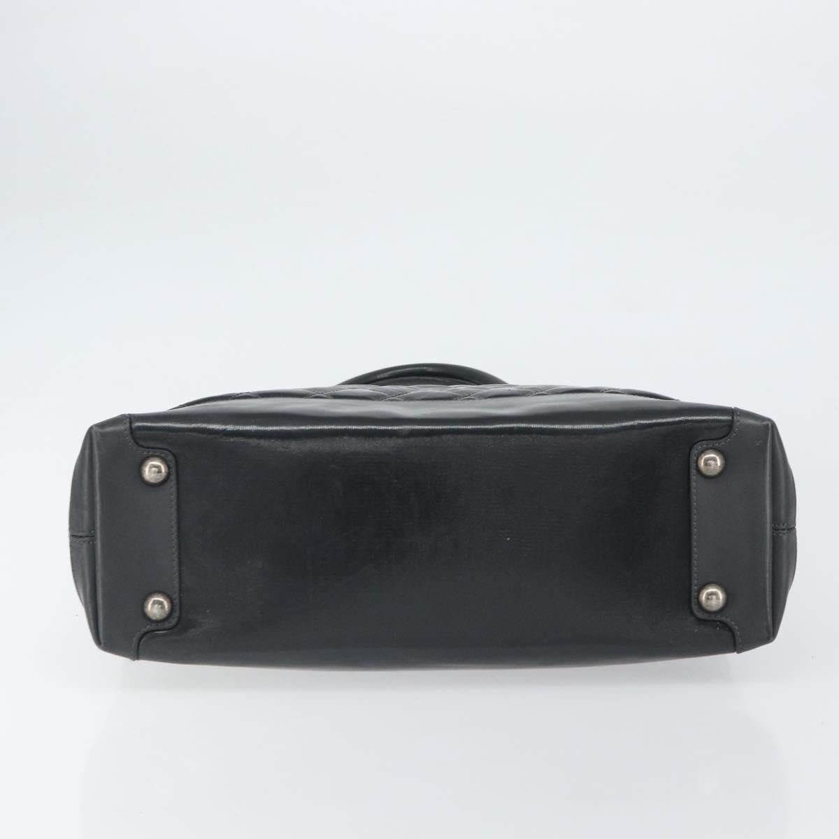 CHANEL Matelasse Tote Bag PVC Canvas Black CC Auth 161119