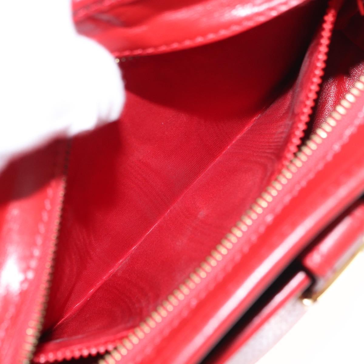 CELINE Shoulder Bag Leather Red Gold Auth 161123