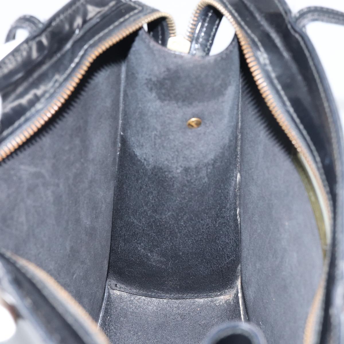 Salvatore Ferragamo Tote Bag Enamel Black Auth 161124