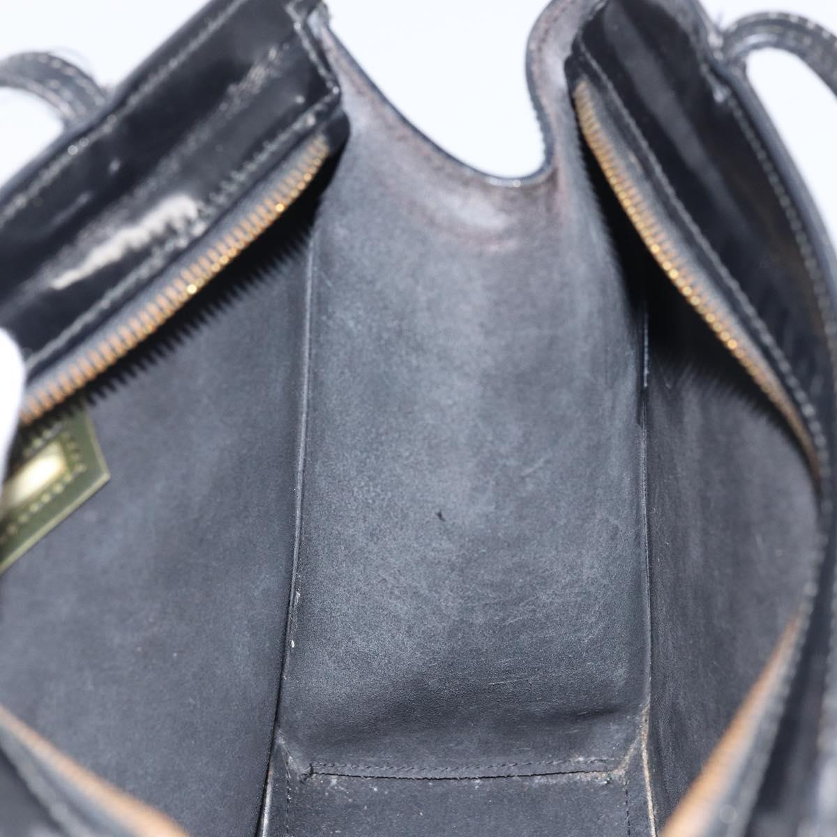 Salvatore Ferragamo Tote Bag Enamel Black Auth 161124
