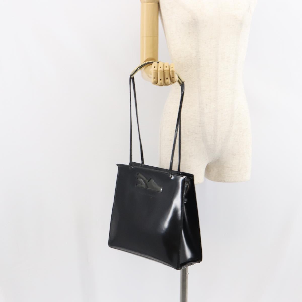 Salvatore Ferragamo Tote Bag Enamel Black Auth 161124